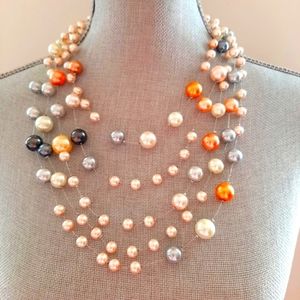 NEW Extra Long Endless Floating Pearl Necklace